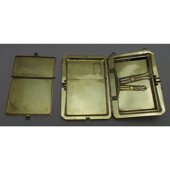 Antique 14K Yellow Gold Cigarette Holder Make Up Eye Liner Case w/Raw Diamonds - Picture 7 of 12